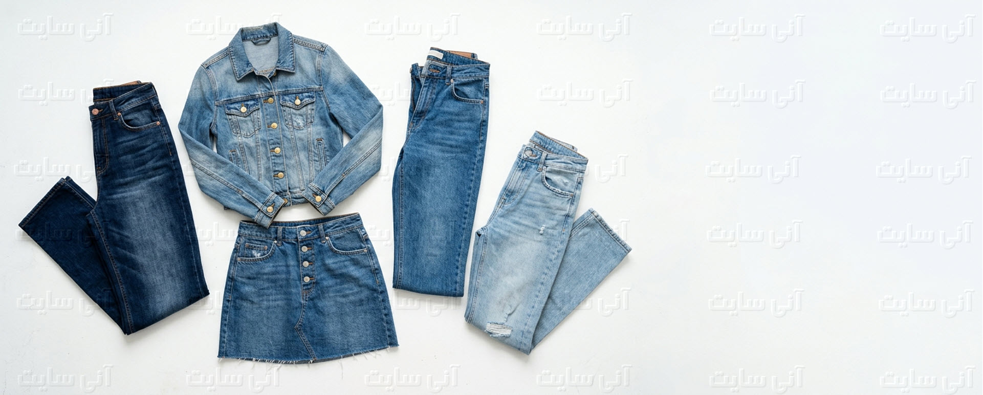 دانلود تصویر آماده برای بنر سایت فروشگاهی | شلوار جین، کت جین، دامن جین