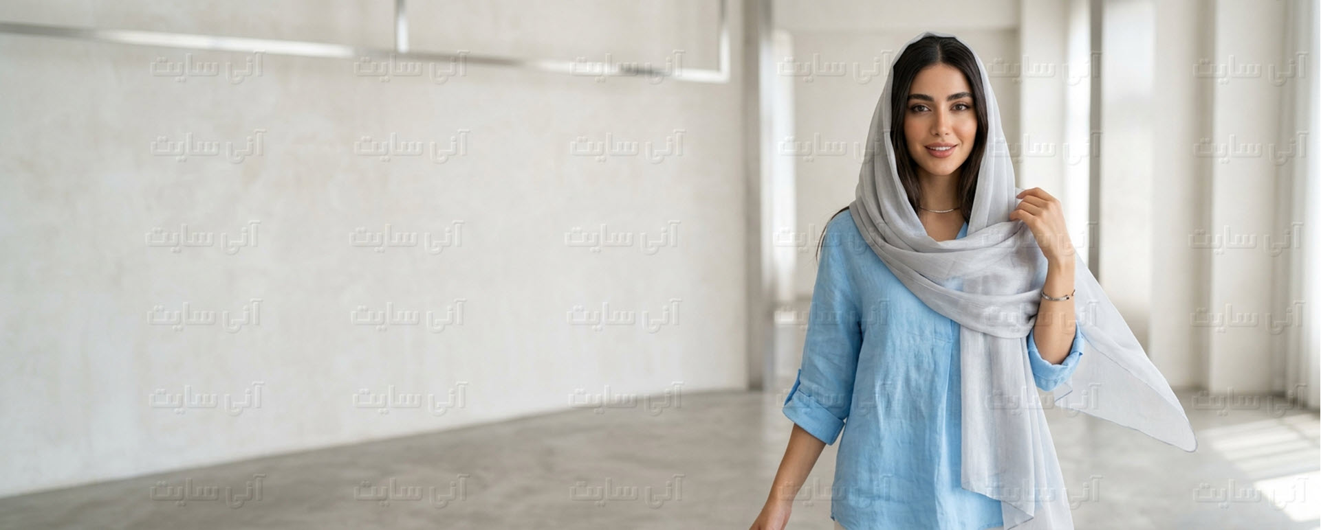 دانلود تصویر آماده برای بنر سایت فروشگاهی | لطیف‌ترین و زیباترین کالکشن شال و روسری بهاره و تابستانه