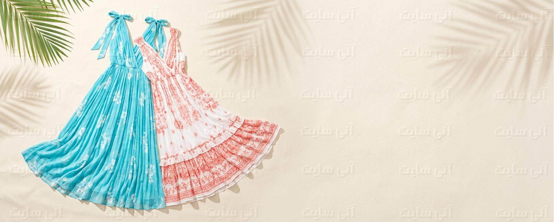 دانلود تصویر آماده برای بنر سایت فروشگاهی | پیراهن بلند ساحلی