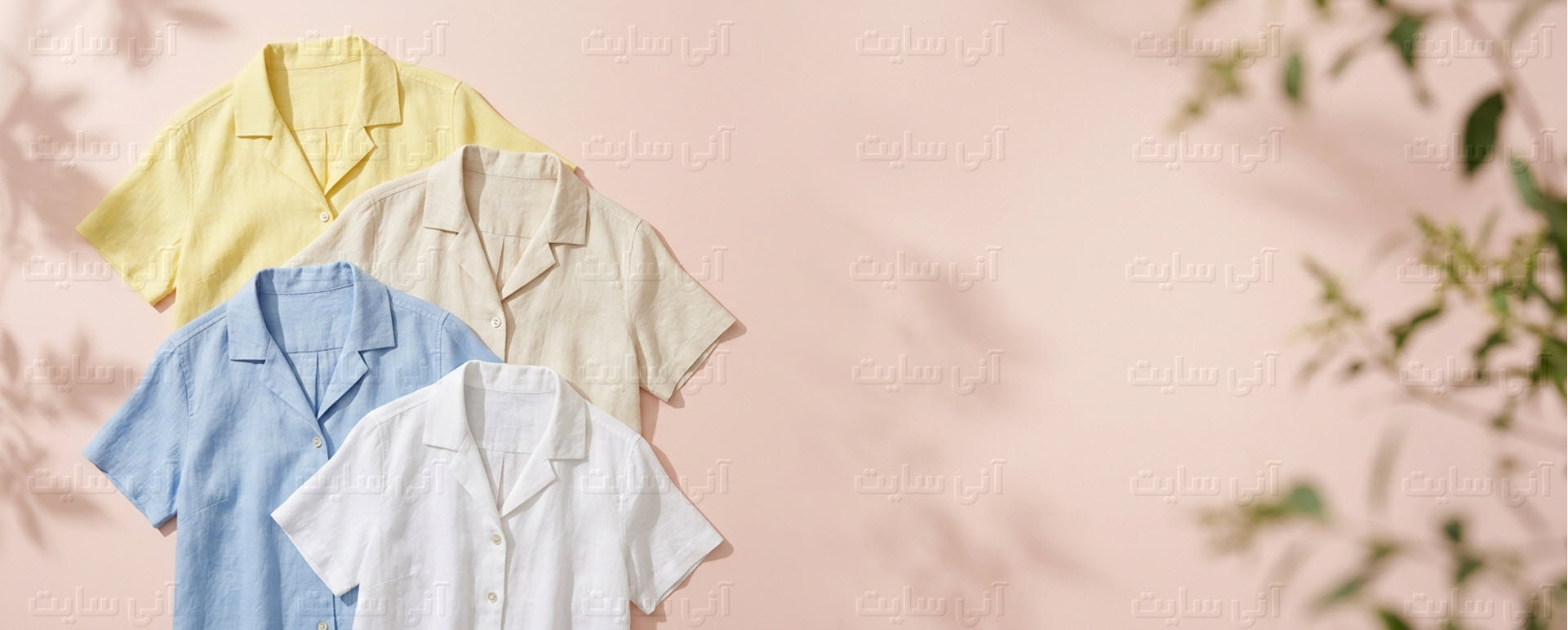 دانلود تصویر آماده برای بنر سایت فروشگاهی | کالکشن شومیزهای خنک تابستانی یقه انگلیسی