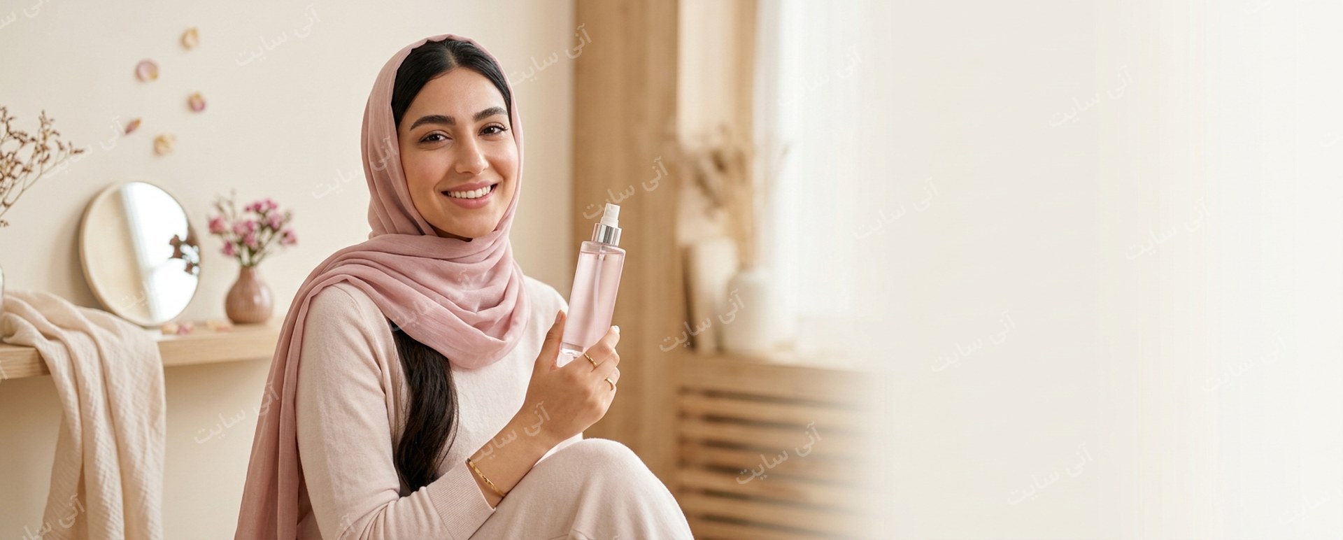 دانلود تصویر آماده برای بنر سایت فروشگاهی | بنر بادی اسپلش با مدل ایرانی و حس سبکی و شادابی