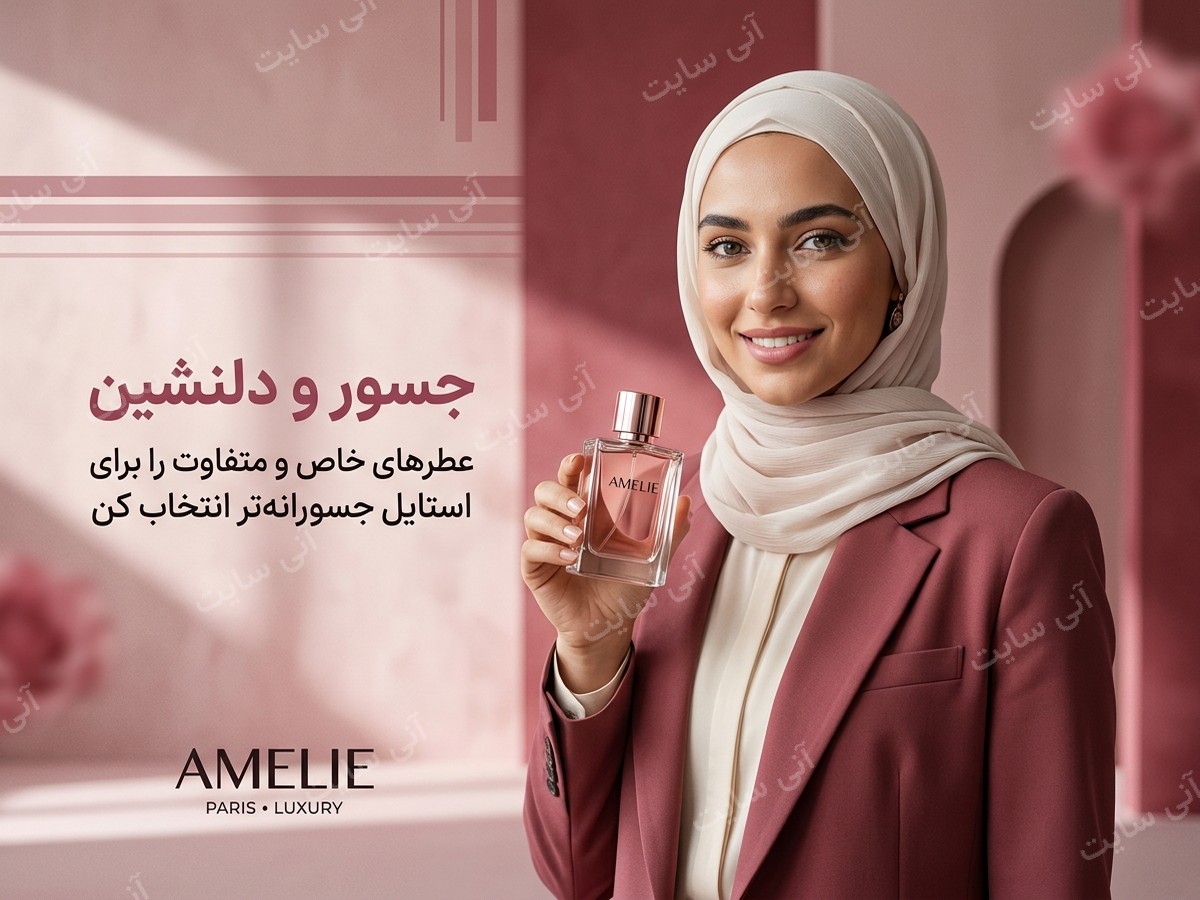 دانلود تصویر آماده پس زمینه مینیمال | بنر عطر زنانه قرمز ملایم با حس جسارت
