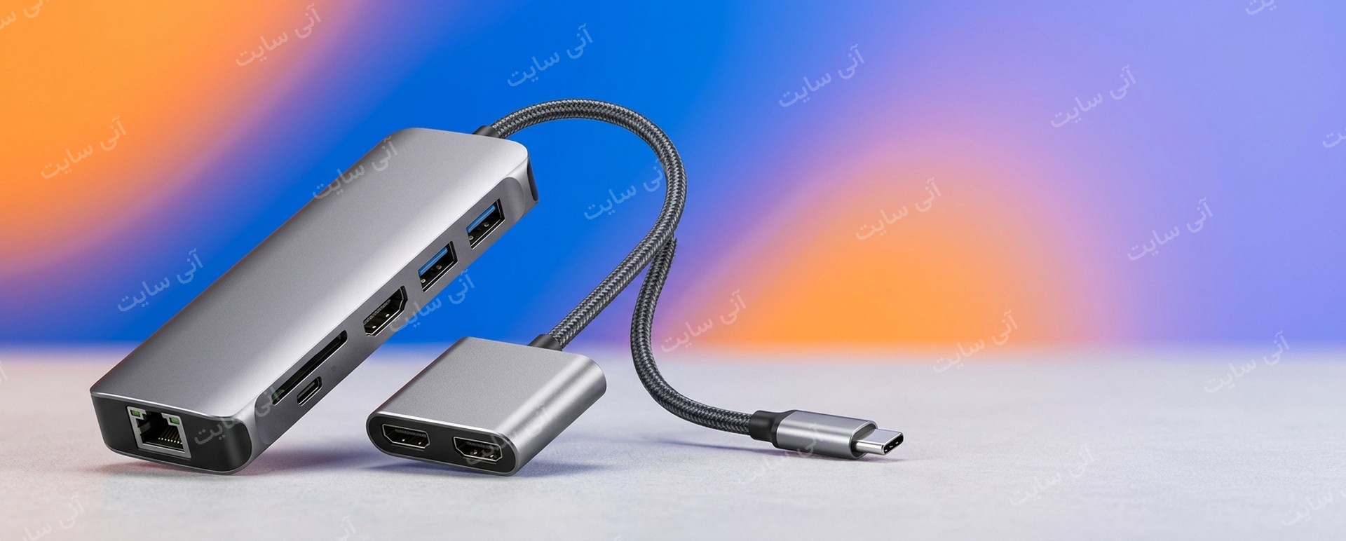 دانلود تصویر آماده برای بنر سایت فروشگاهی | بنر هاب USB و چندراهی دیجیتال