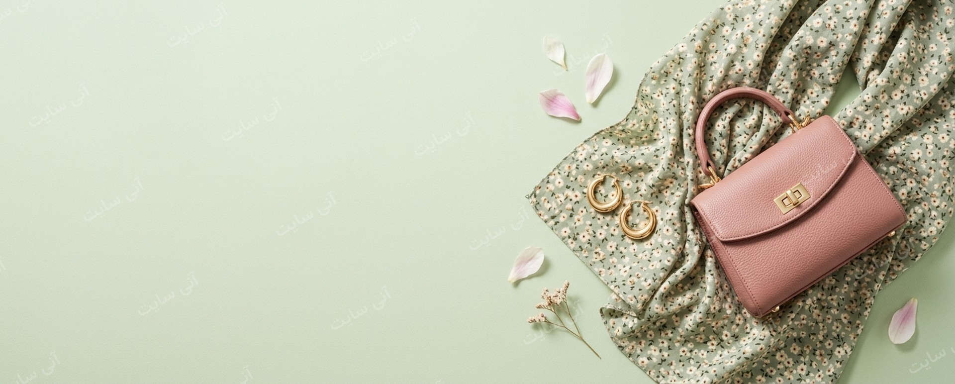 دانلود تصویر آماده برای بنر سایت فروشگاهی | کالکشن روسری و کیف رنگی بهاری