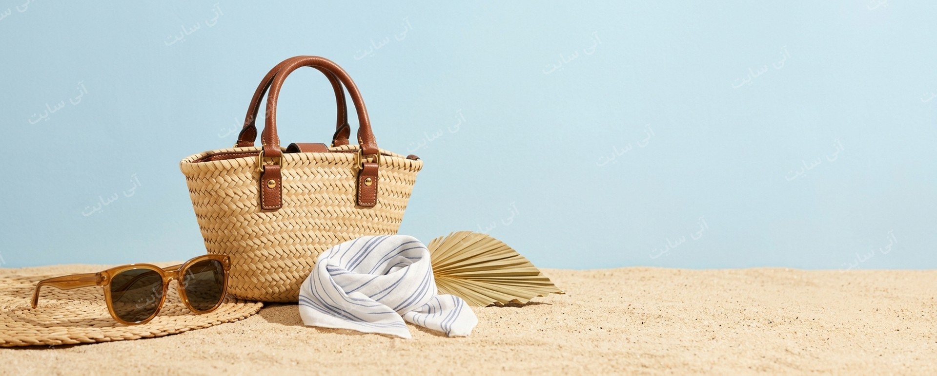 دانلود تصویر آماده برای بنر سایت فروشگاهی | کالکشن عینک آفتابی و کیف تابستانی