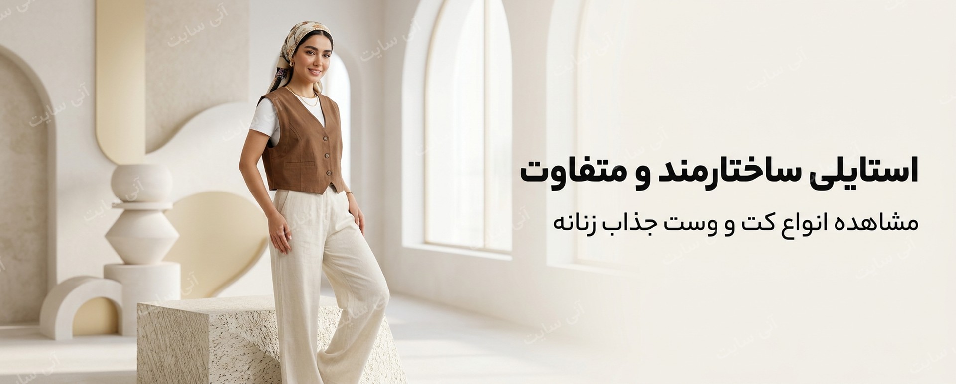دانلود تصویر آماده برای بنر سایت فروشگاهی | کت و وست زنانه
