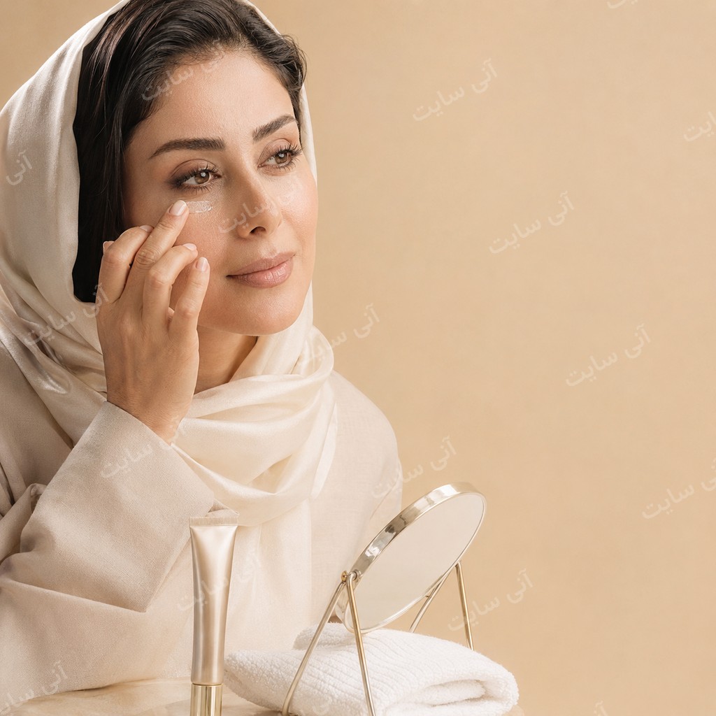 دانلود تصویر آماده سرم | کرم دور چشم با ژست دقیق و مراقبت تخصصی