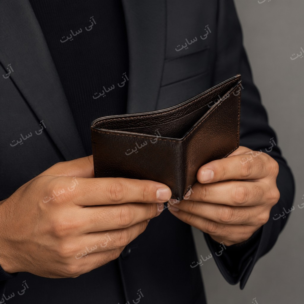 دانلود تصویر آماده مینیمال | کیف پول مردانه چرمی