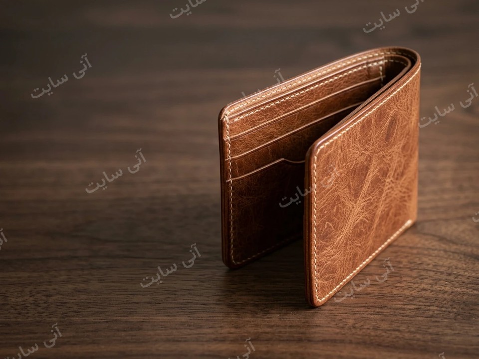 دانلود تصویر آماده اکسسوری‌های مردانه | کیف پول چرمی رسپانسیو