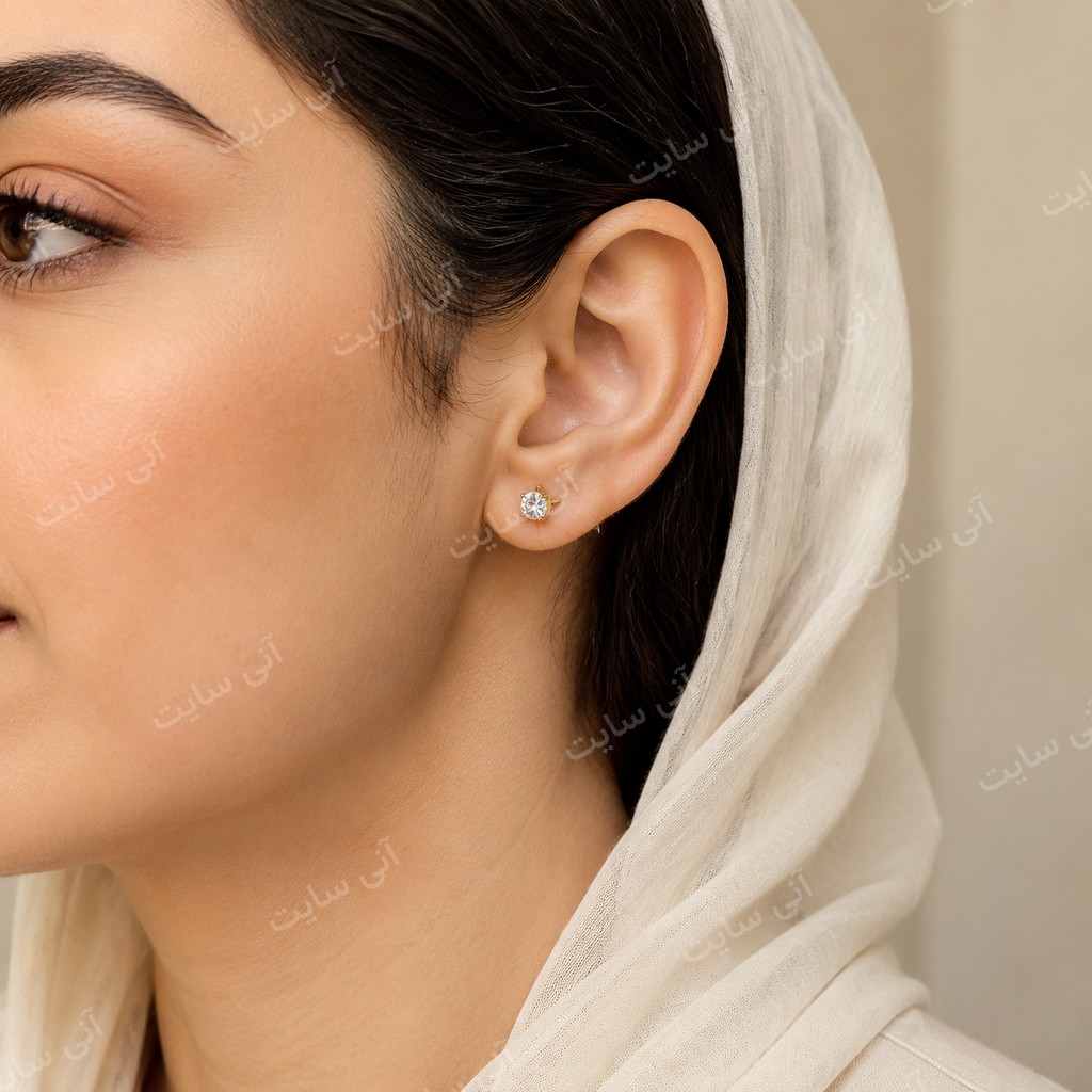 دانلود تصویر آماده مینیمال | گوشواره میخی زنانه